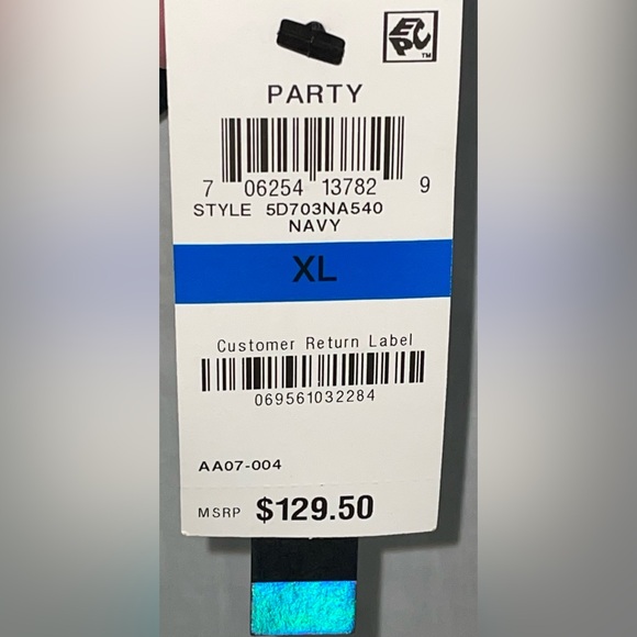 NWT Men’s INC Milan Slim Fit Navy Blue Velvet Patterned Blazer Jacket Sz XL - Picture 12 of 12